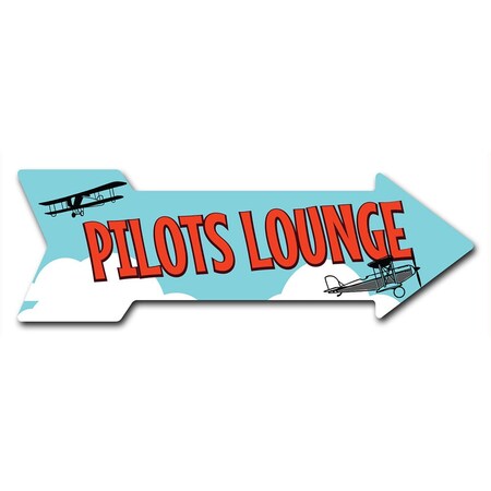 Signmission Pilots Lounge Arrow Decal Funny Home Decor 36in Wide D-A-12-999674